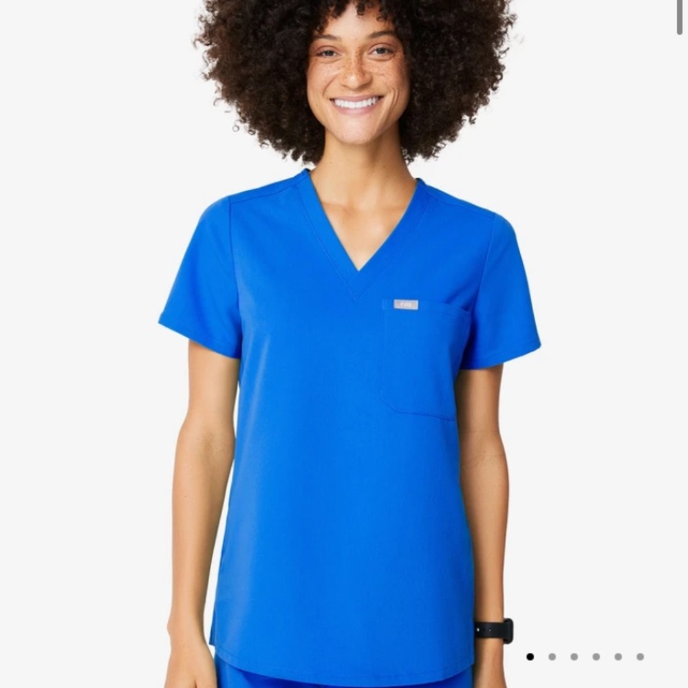 FIGS Catarina One Pocket Scrub Top Royal Blue